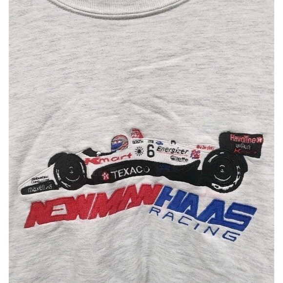 Vtg 90s Newman HAAS  Racing Made In USA Longsleeve Crewneck Sweater Athletic XL - Picture 2 of 5